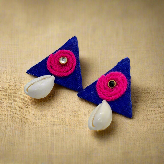 Fabric Hand-Painted Earrings