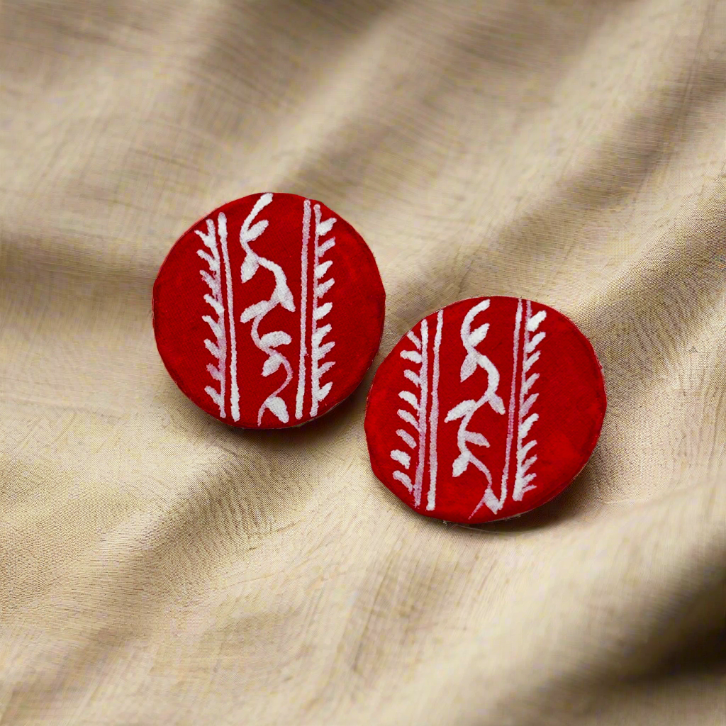 Fabric Hand-Painted Earrings