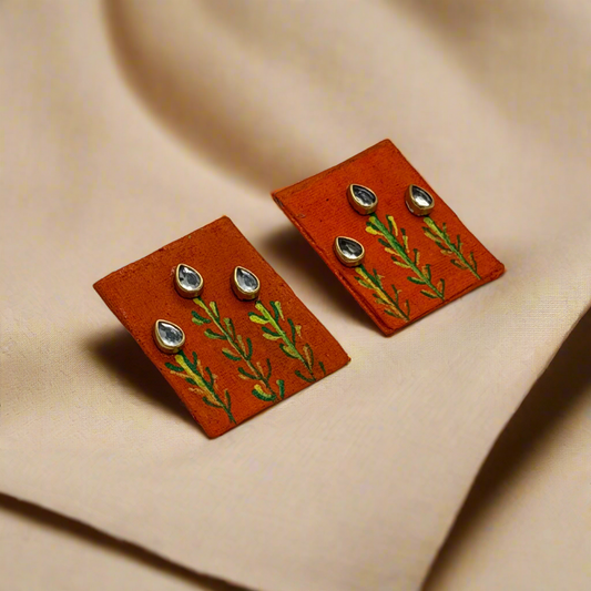 Fabric Hand-Painted Earrings