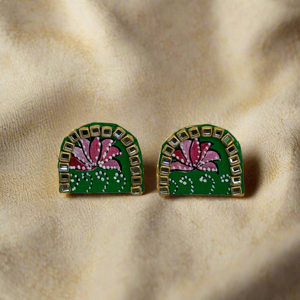 Fabric Hand-Painted Earrings