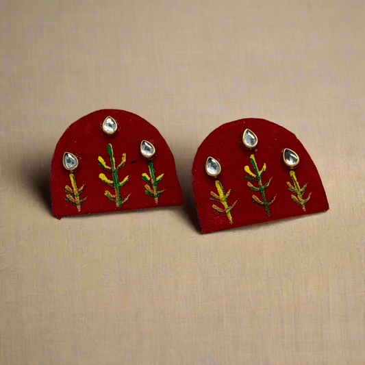 Fabric Hand-Painted Earrings