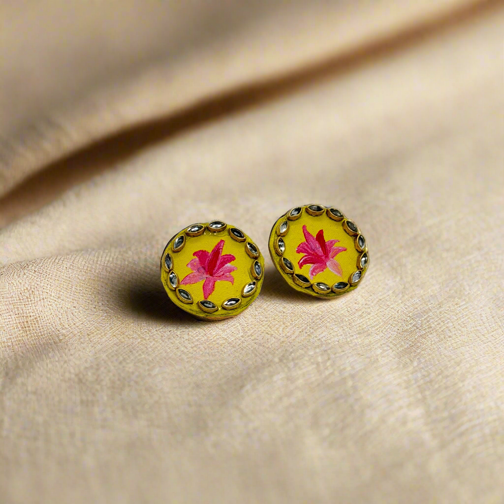 Fabric Hand-Painted Earrings