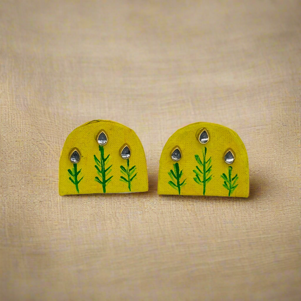 Fabric Hand-Painted Earrings