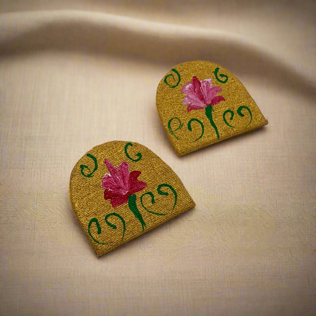 Fabric Hand-Painted Earrings