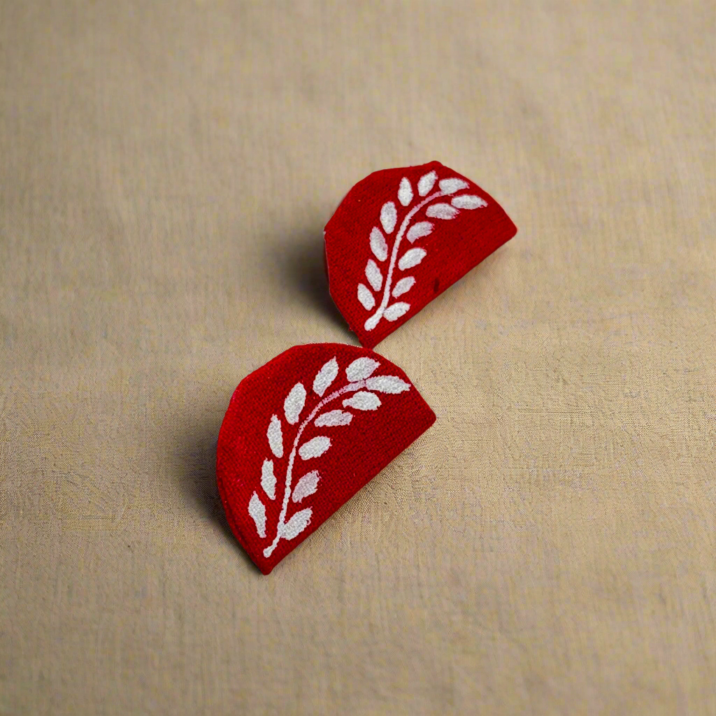 Fabric Hand-Painted Earrings