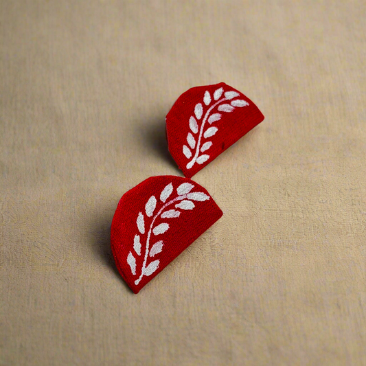 Fabric Hand-Painted Earrings