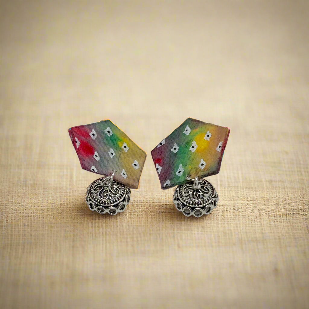 Fabric Hand-Painted Earrings