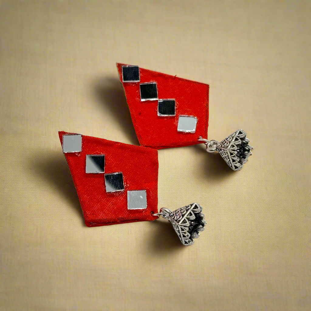 Fabric Hand-Painted Earrings