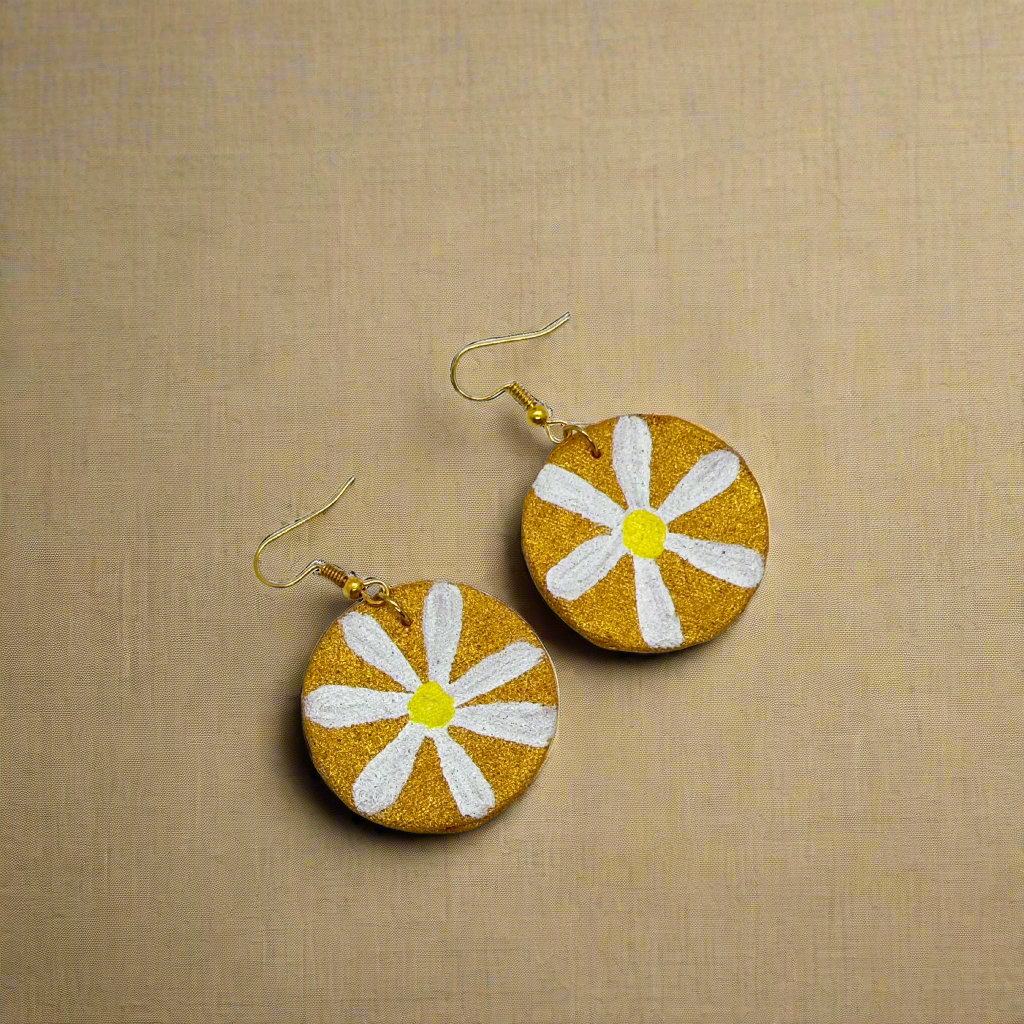Fabric Hand-Painted Earrings