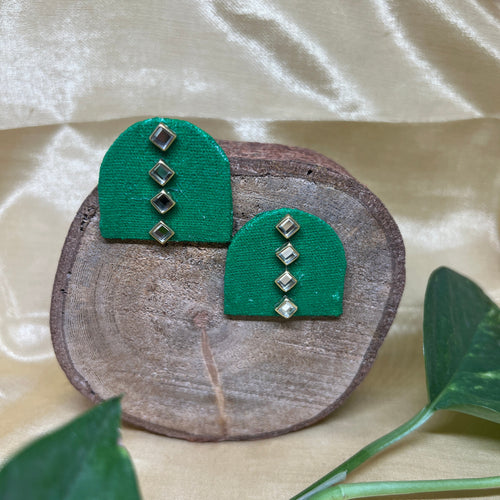 Emerald Leaf Statement Earrings