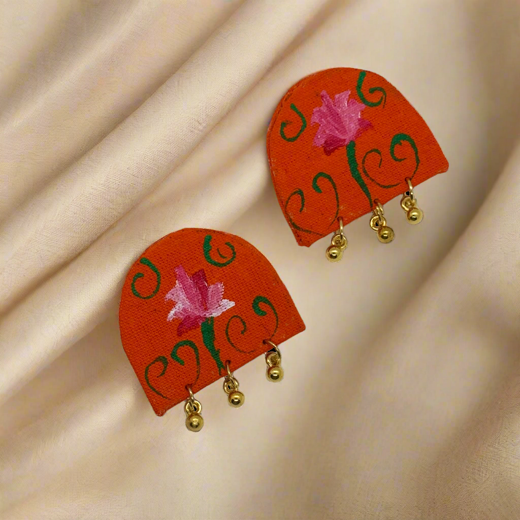 Fabric Hand-Painted Earrings