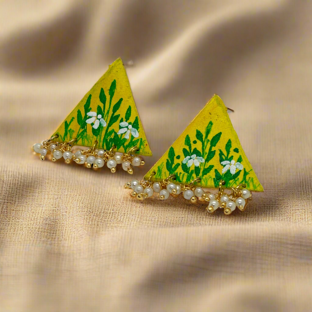 Fabric Hand-Painted Earrings