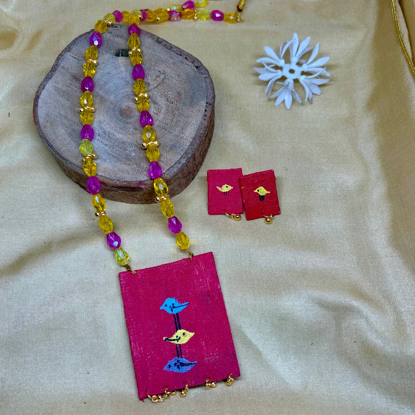 Pink Birdsong Hand-Painted Set