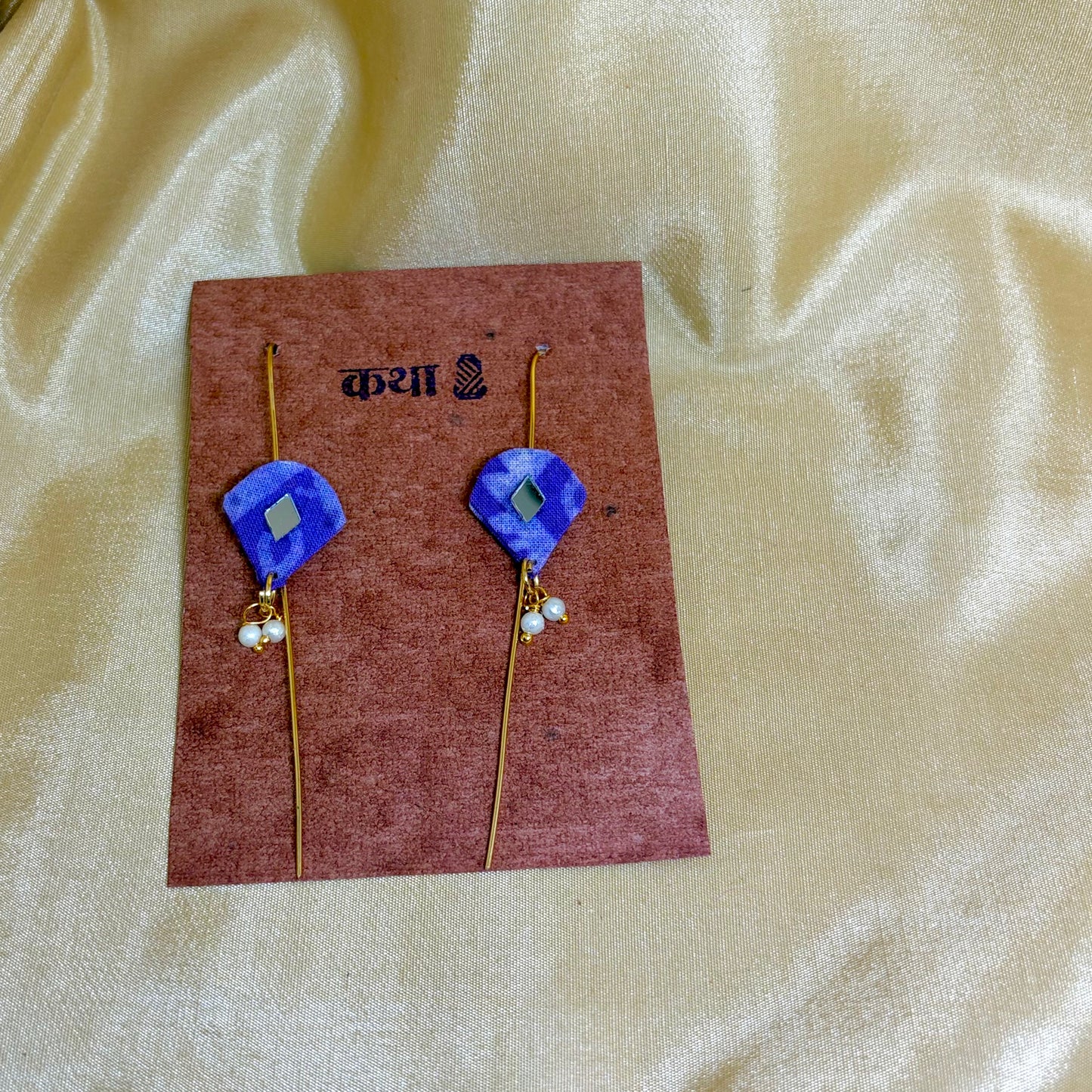 Kalamkari Purple Floral Statement Ear Cuff