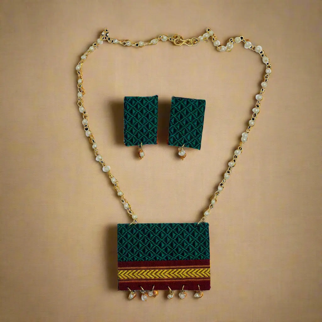 Rimjhim – Khan Fabric Jewellery Set