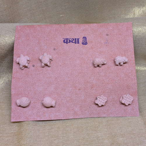 Handcrafted Clay mini stud earrings (set of 4 pairs)