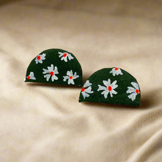 Fabric Hand-Painted Earrings