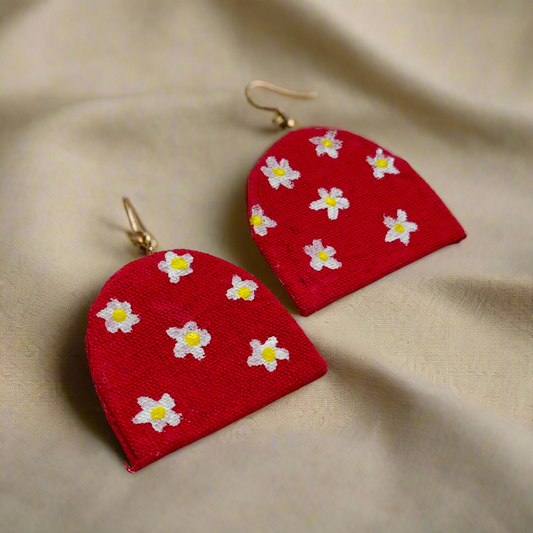 Fabric Hand-Painted Earrings