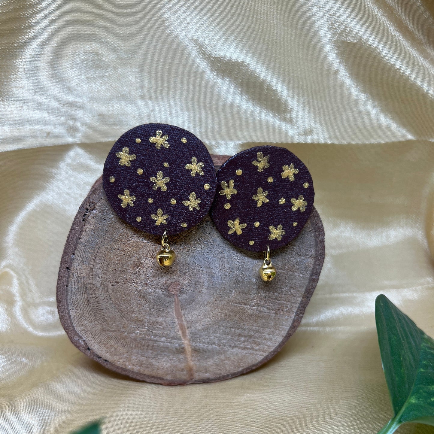 Brown Hand painted earrings