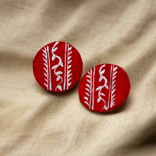 Fabric Hand-Painted Earrings