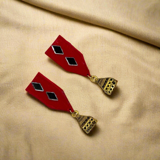 Fabric Hand-Painted Earrings
