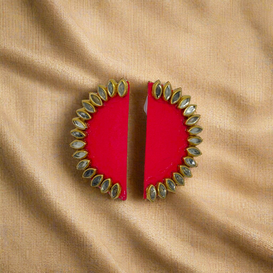Fabric Hand-Painted Earrings