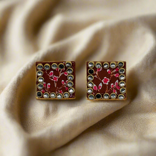 Fabric Hand-Painted Earrings