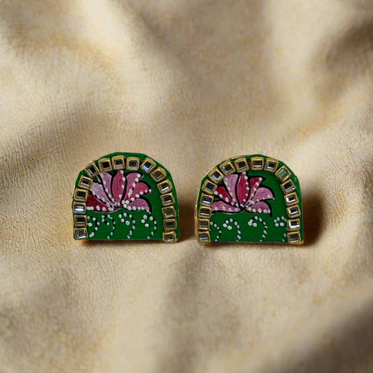 Fabric Hand-Painted Earrings