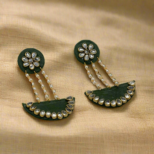 Fabric Hand-Painted Earrings