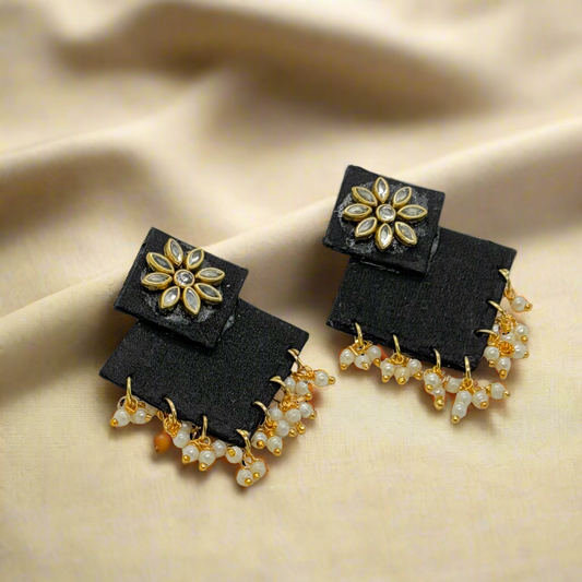 Fabric Hand-Painted Earrings