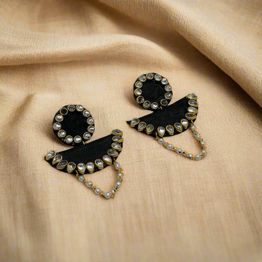 Fabric Hand-Painted Earrings