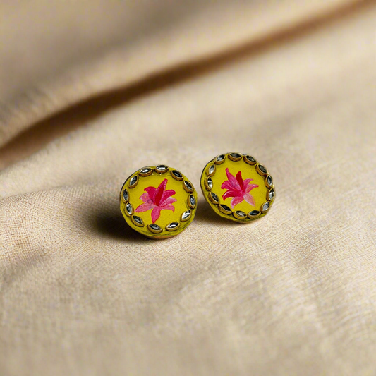 Fabric Hand-Painted Earrings