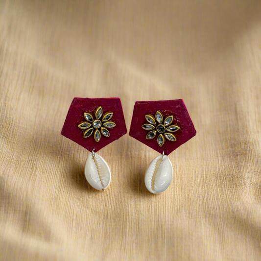 Fabric Hand-Painted Earrings