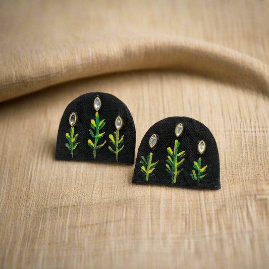 Fabric Hand-Painted Earrings