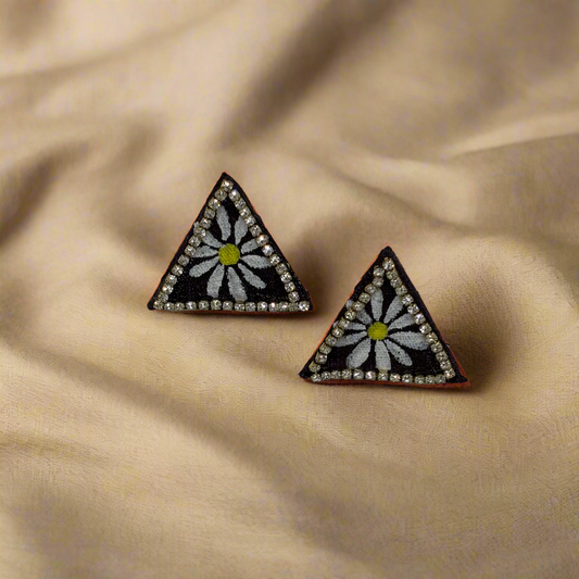 Fabric Hand-Painted Earrings
