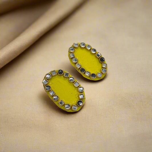 Fabric Hand-Painted Earrings