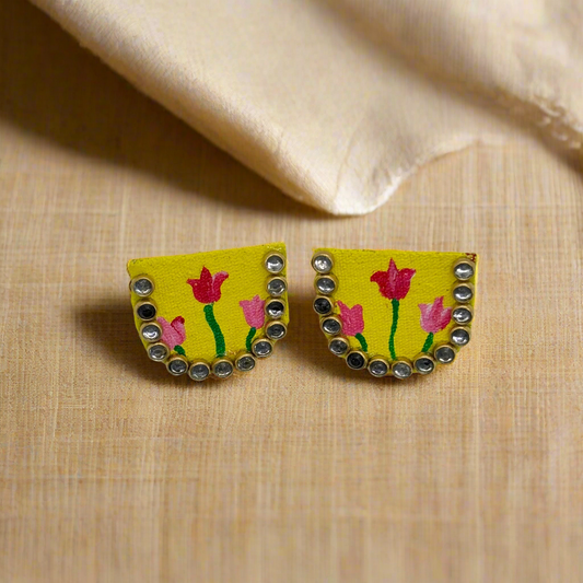 Fabric Hand-Painted Earrings