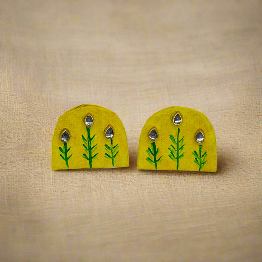 Fabric Hand-Painted Earrings