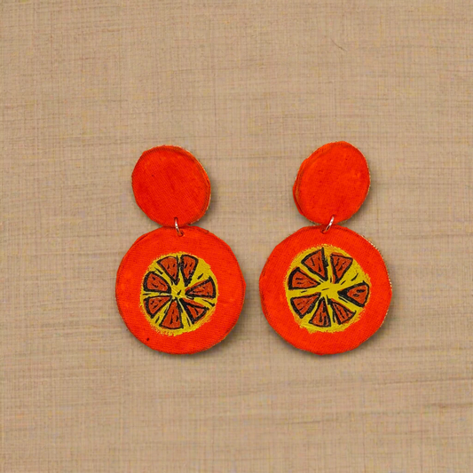 Fabric Hand-Painted Earrings