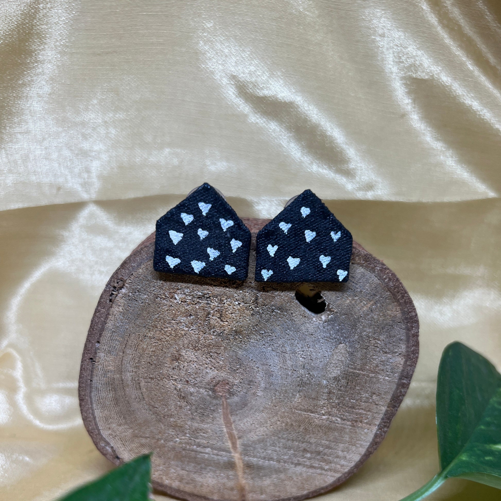 Heart Handpainted earrings