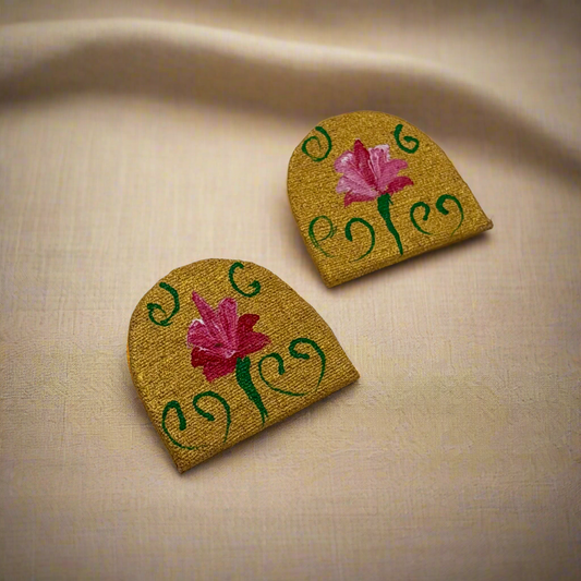 Fabric Hand-Painted Earrings