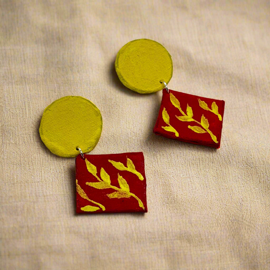 Fabric Hand-Painted Earrings