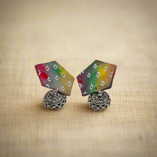 Fabric Hand-Painted Earrings
