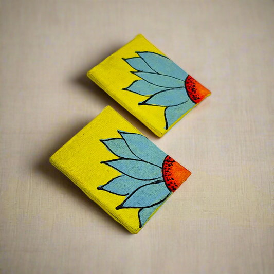 Fabric Hand-Painted Earrings