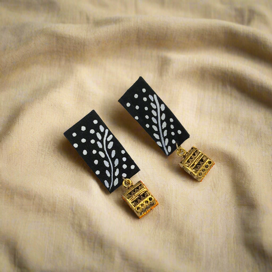 Fabric Hand-Painted Earrings