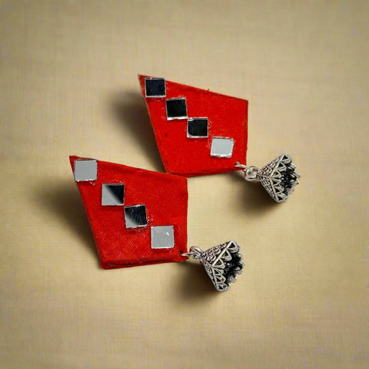 Fabric Hand-Painted Earrings