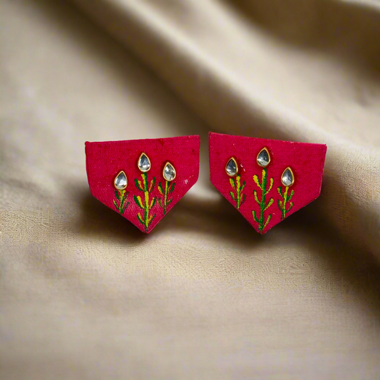 Fabric Hand-Painted Earrings