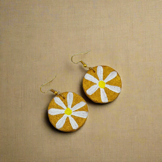 Fabric Hand-Painted Earrings