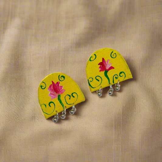 Fabric Hand-Painted Earrings