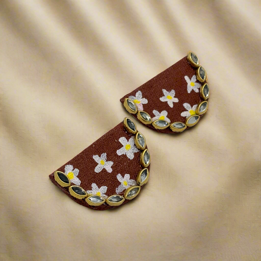 Fabric Hand-Painted Earrings